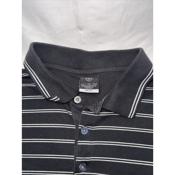 Vintage Nike Golf Men's Polo Shirt Black Striped Dri-Fit Size XL - Picture 5 of 7